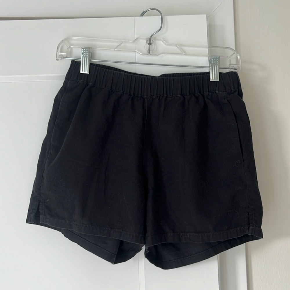 Madewell black cotton shorts, elastic waist, pockets